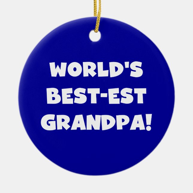 Der Gut-est-Großvater-schwarzer oder weißer Text Keramik Ornament (Vorne)