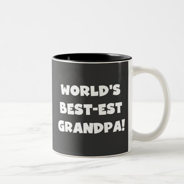 Der Gut-est-Großvater-schwarzer oder weißer Text Zweifarbige Tasse (Rechts)