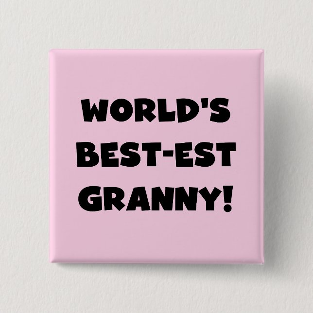 Der Gut-est-Oma-Schwarz-Text-T-Shirts Geschenke Button (Vorderseite)