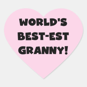 Der Gut-est-Oma-Schwarz-Text-T-Shirts Geschenke Herz-Aufkleber