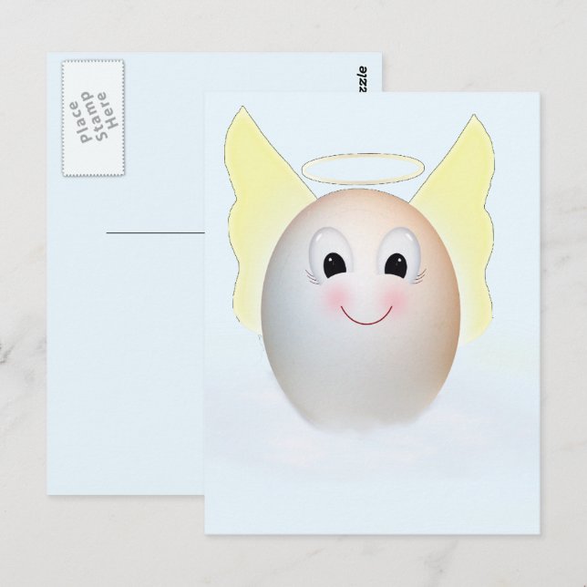 Der gute Ei Engel Postkarte (Vorne/Hinten)