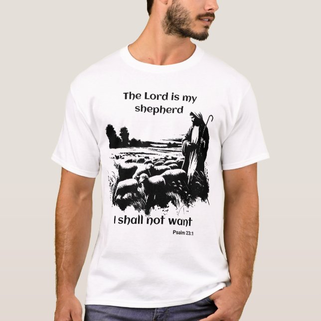 Der gute Hirte, der über seine Herde wacht. T-Shirt (Vorderseite)