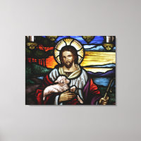 Der gute Hirte; Jesus auf Buntglas