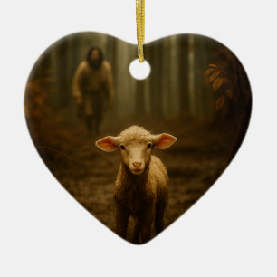 Der Gute Hirte und das verlorene Schaf Keramik Ornament