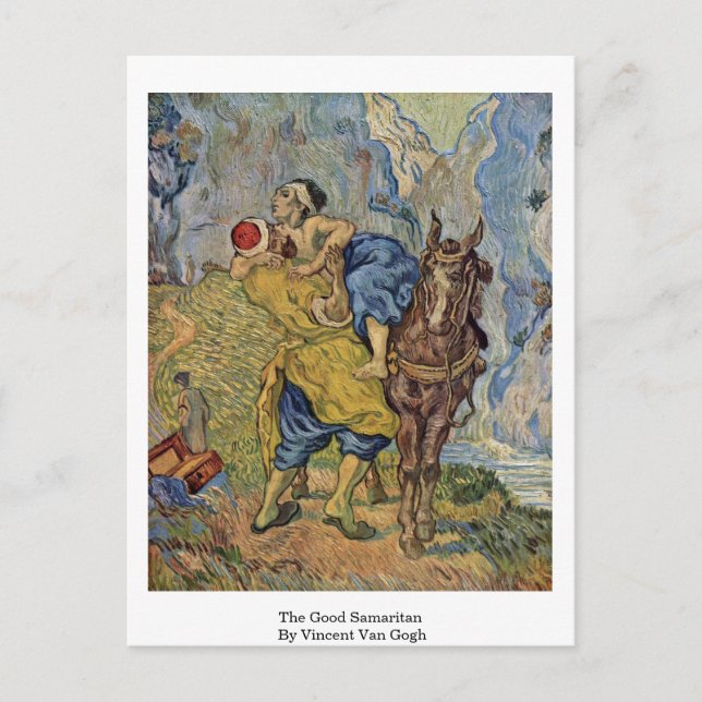 Der gute Samariter von Vincent Van Gogh Postkarte (Vorderseite)