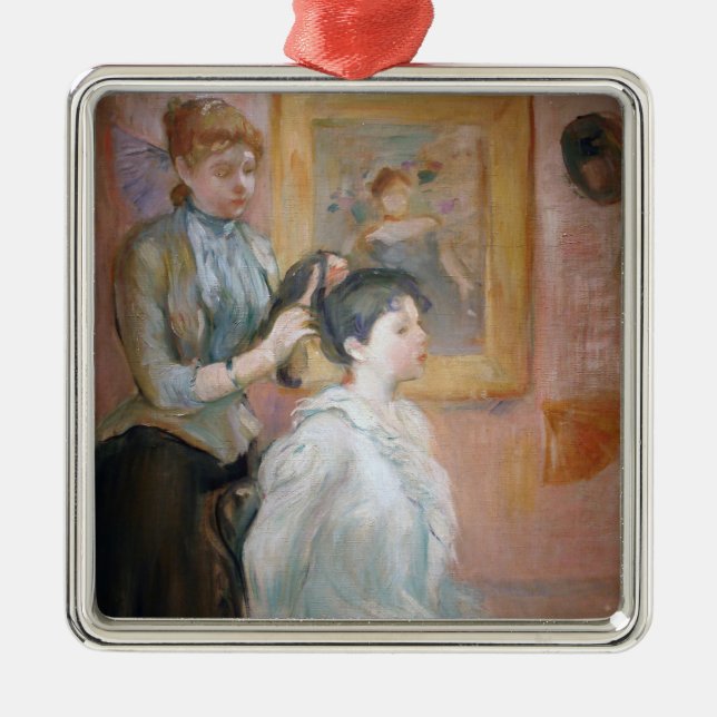 Der Haarstil (von Berthe Morisot) Ornament Aus Metall (Vorne)