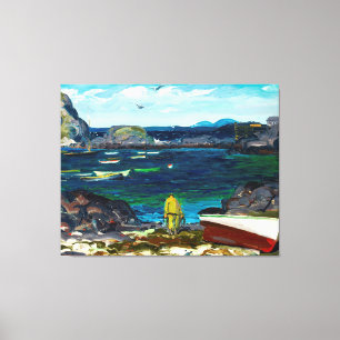 Der Hafen, die monheganische Küste, die Malerei vo Leinwanddruck