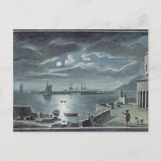 Der Hafen und das Cobb, Lyme Regis von Mondlight Postkarte (Vorderseite)