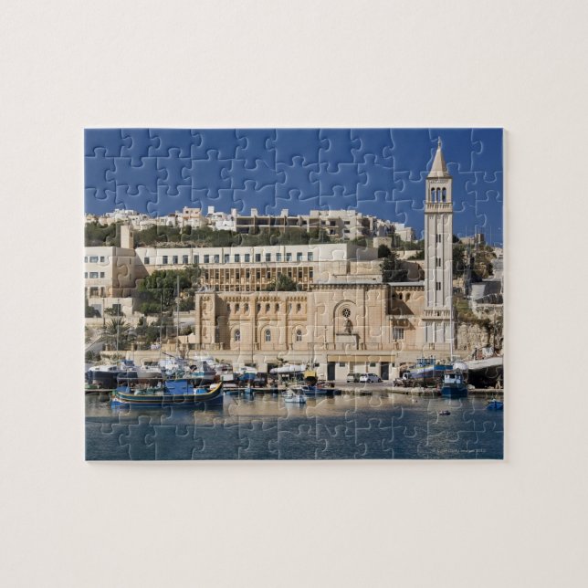 Der Hafen und die Kirche in Marsaskala am (Horizontal)