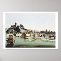 Der Hafen und die Stadt Malacca, Malaysia, illustr