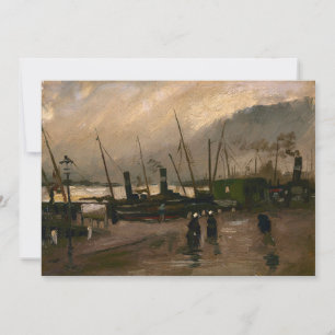Der Hafen von Amsterdam von Vincent Gogh Feiertagskarte