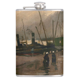 Der Hafen von Amsterdam von Vincent Gogh Flachmann