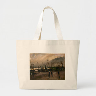 Der Hafen von Amsterdam von Vincent Gogh Jumbo Stoffbeutel