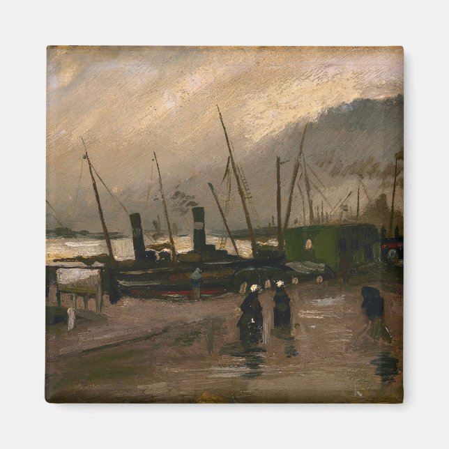 Der Hafen von Amsterdam von Vincent Gogh Magnet (Vorne)