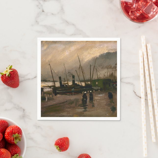 Der Hafen von Amsterdam von Vincent Gogh Serviette (Beispiel)