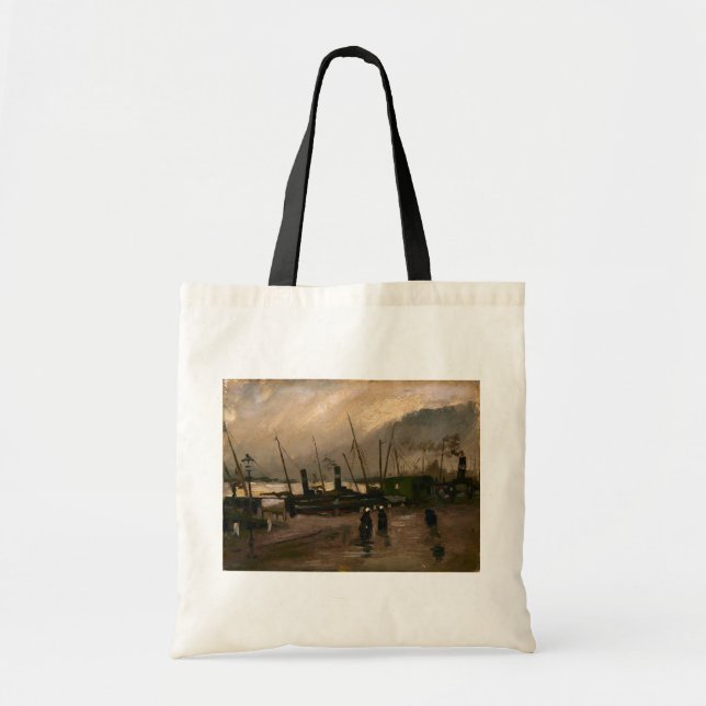 Der Hafen von Amsterdam von Vincent Gogh Tragetasche (Vorne)