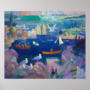 Der Hafen von Herring Gut von Newell Convers Wyeth Poster