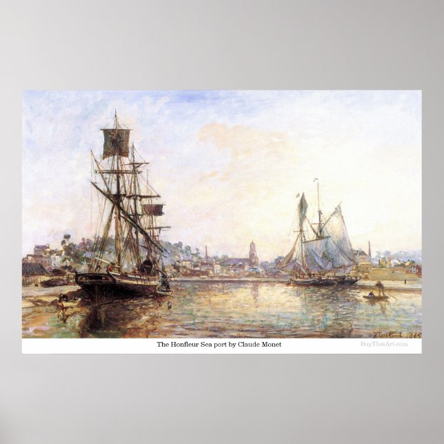 Der Hafen von Honfleur von Claude Monet Poster (Vorne)
