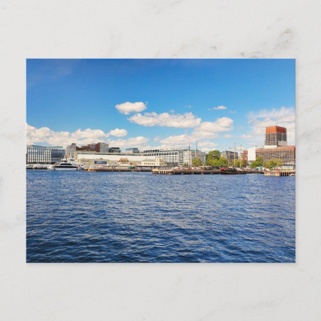 Der Hafen von Oslo, Norwegen Postkarte (Vorderseite)
