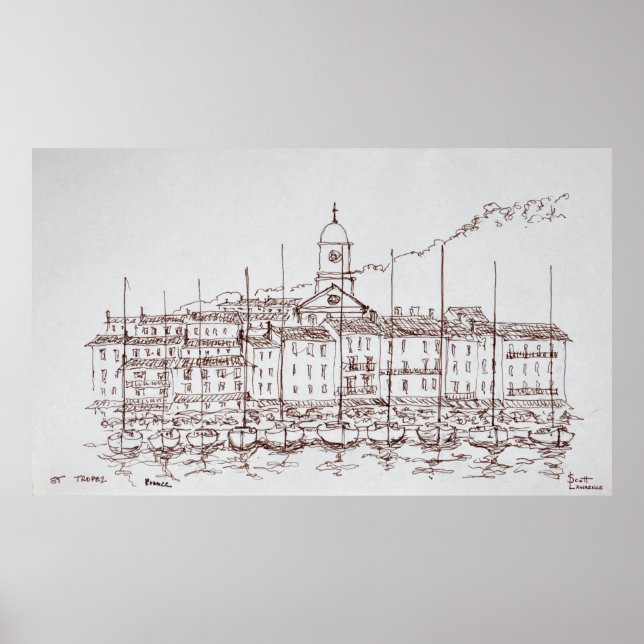 Der Hafen von Saint-Tropez | Französische Riviera, Poster (Vorne)