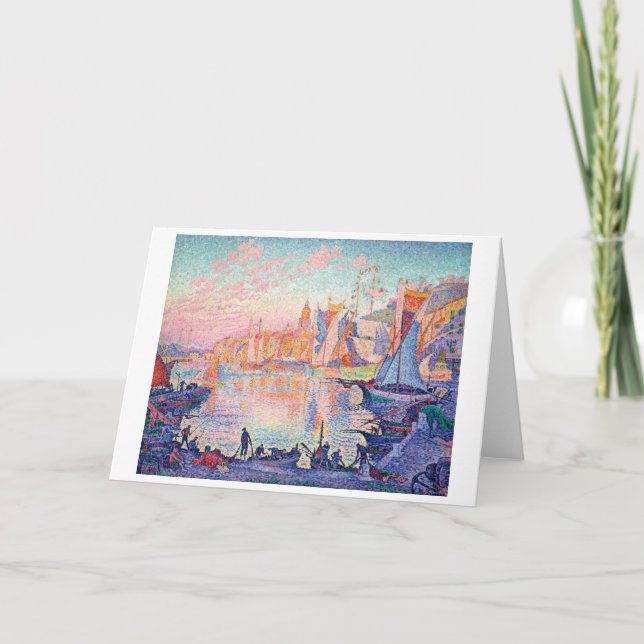 Der Hafen von Saint-Tropez, Signac Karte (Vorderseite)