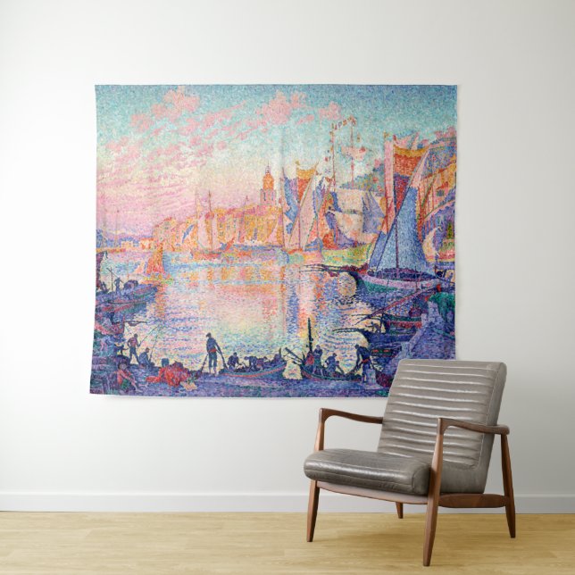 Der Hafen von Saint-Tropez, Signac Wandteppich (Beispiel (Horizontal))