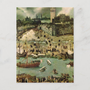 Der Hafen von Sevilla, c.1590 Postkarte
