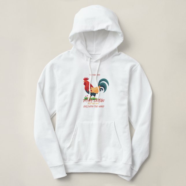 Der Hahn mit Blume Hoodie (Design vorne)