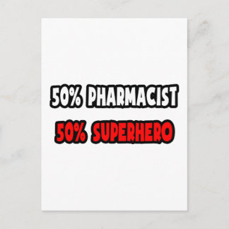 Der halbe Apotheker ... Half Superhero Postkarte