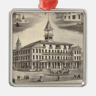 Der Hall u. die Hütten des Sportsmans Silbernes Ornament