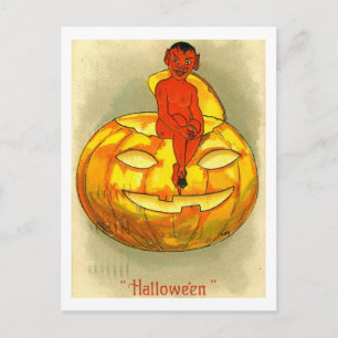 Der Halloween des Teufels, Vintage Postkarte