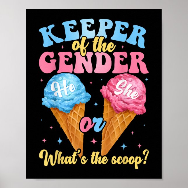 Der Halter der geschlechtsspezifischen Eiscreme, w Poster (Vorne)