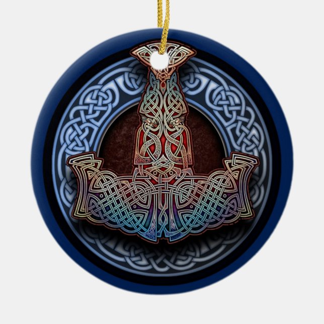 Der Hammer-Anhänger/Verzierung des Thors Keramik Ornament (Vorne)