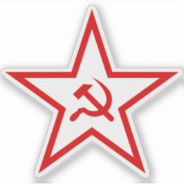 Der Hammer und der Sichelstern (rot) Aufkleber