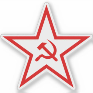 Der Hammer und der Sichelstern (rot) Aufkleber