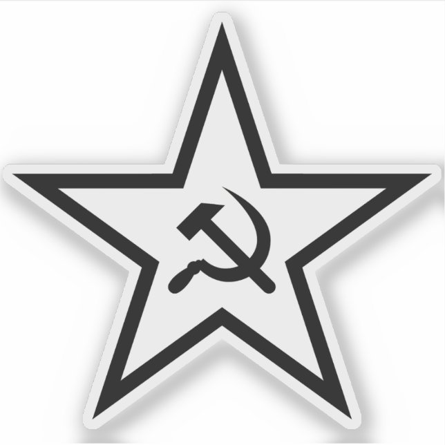 Der Hammer und der Sichelstern (schwarz) Aufkleber (Vorderseite)