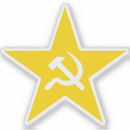 Der Hammer und der Sichelstern - v2 (gelb) Aufkleber