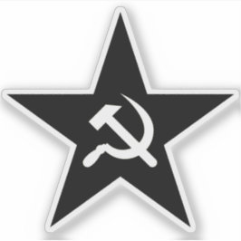 Der Hammer und der Sichelstern - v2 (schwarz) Aufkleber