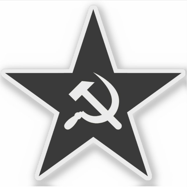 Der Hammer und der Sichelstern - v2 (schwarz) Aufkleber (Vorderseite)