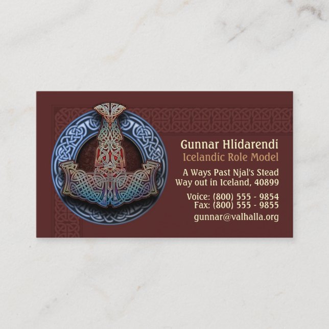 Der Hammer-Visitenkarten des Thors Visitenkarte (Vorderseite)