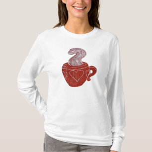 Der Hanes der Kaffee-Frauen langer Hülsen-Nano-T  T-Shirt