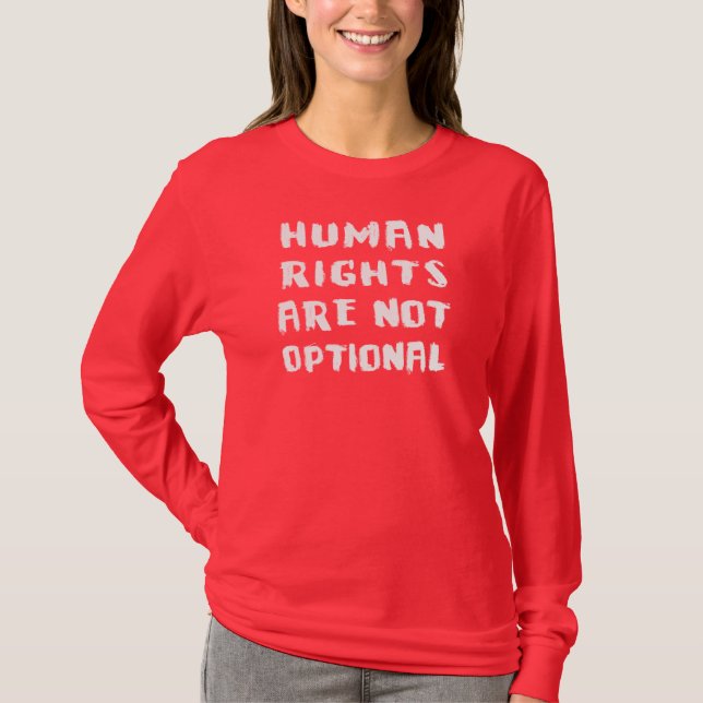 Der Hanes der Menschenrechts-Frauen lange T-Shirt (Vorderseite)