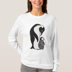 Der Hanes der Penguins-Frauen langer Hülsen-Nano-T T-Shirt