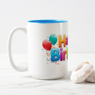 Der Happy Birthday Becher Zweifarbige Tasse