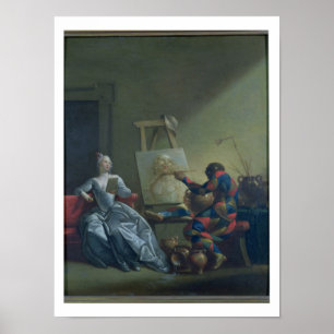 Der Harlekin-Maler, c.1742 (Öl auf Leinwand) Poster