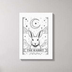 Der Hase Mystische Mond Tarot Karte Illustration Leinwanddruck