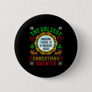 Der hässlichste Weihnachtspullover mit einem Bild Button