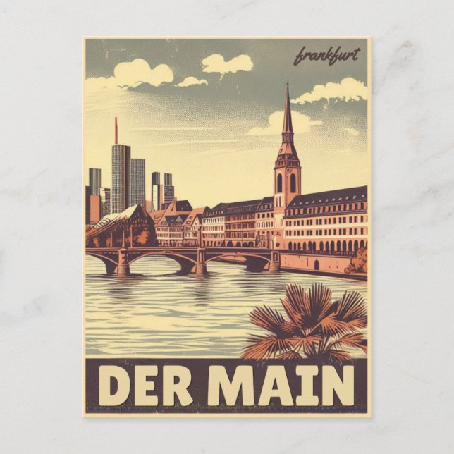 Der Hauptfluss in Deutschland - der Main Frankfurt Postkarte (Vorderseite)