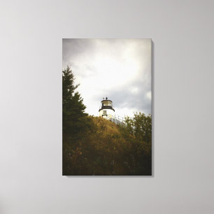 Der Hauptleuchtturm der Eule an einem bewölkten Leinwanddruck