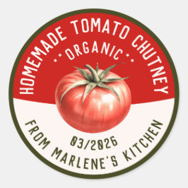 Der hausgemachte Tomatenschutt mit zwei Farben Runder Aufkleber
